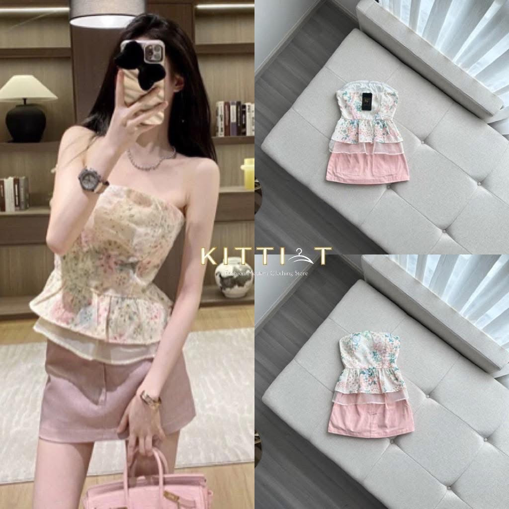 KITTI-T (กิตติที): Set (2) ชิ้น เสื้อ+กระโปรง ลุคหวานๆ ใสๆ