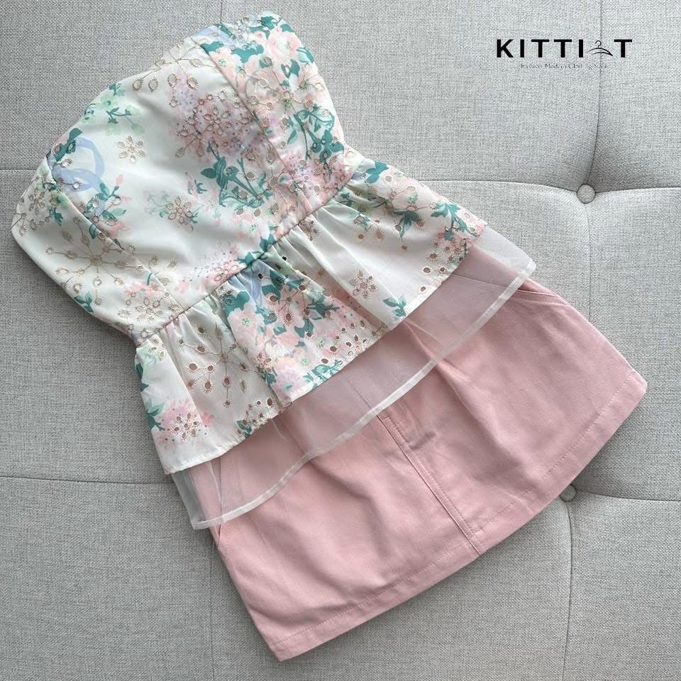 KITTI-T (กิตติที): Set (2) ชิ้น เสื้อ+กระโปรง ลุคหวานๆ ใสๆ