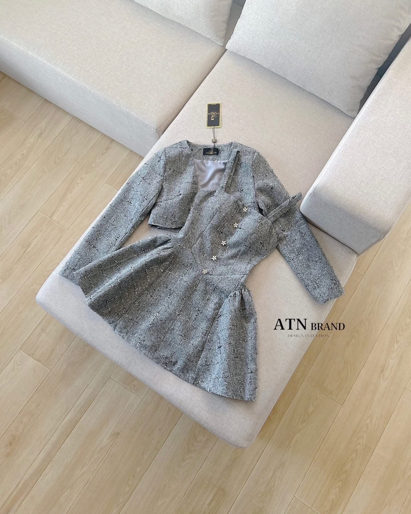ATN |Clover Tweed Mini Dress Set |เซ็ตเดรสทวีตมินิ + แจ็กเก็ตโบเลโร
