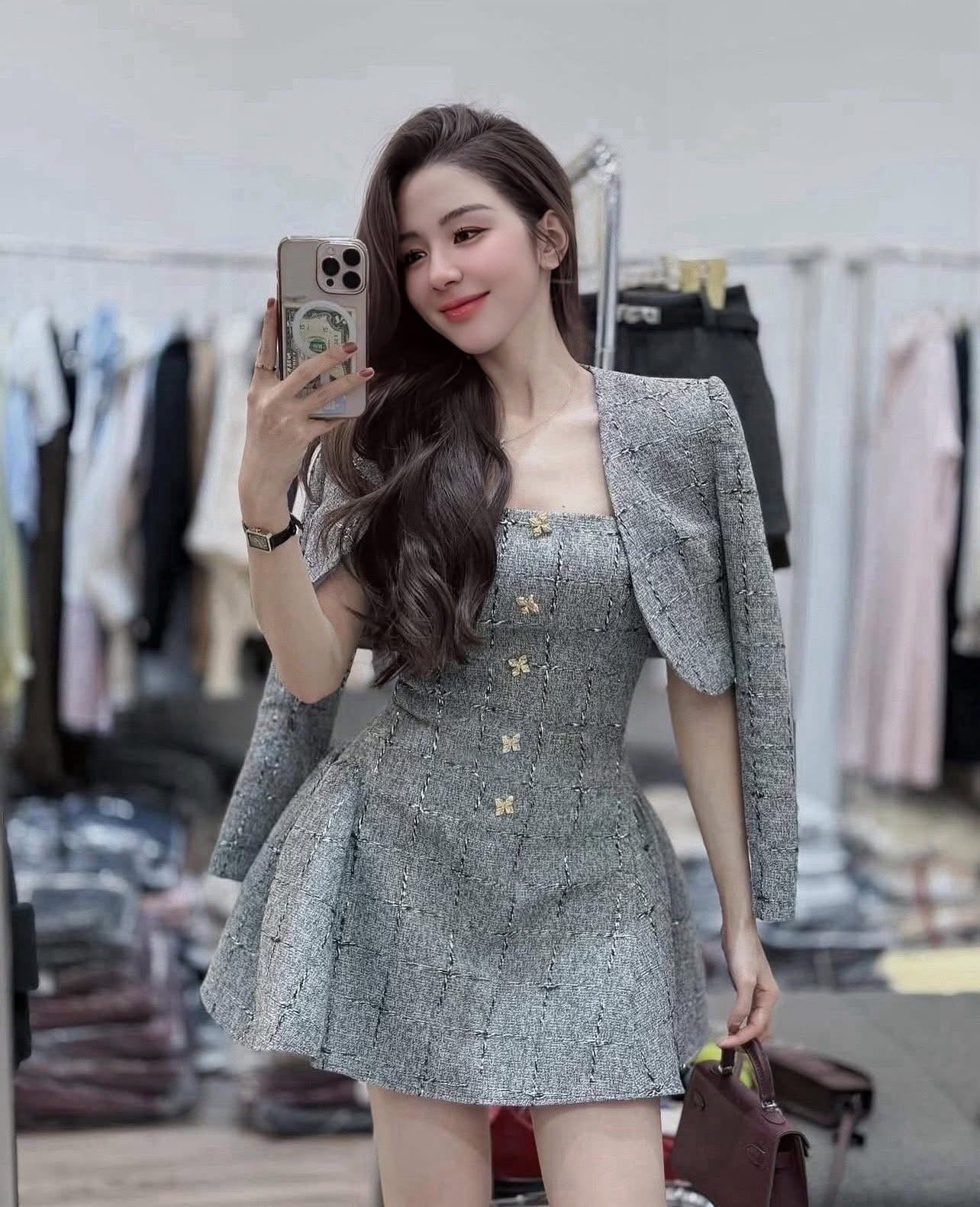ATN |Clover Tweed Mini Dress Set |เซ็ตเดรสทวีตมินิ + แจ็กเก็ตโบเลโร